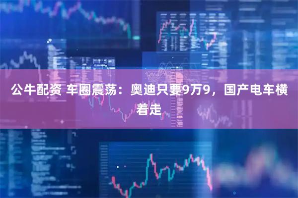 公牛配资 车圈震荡：奥迪只要9万9，国产电车横着走