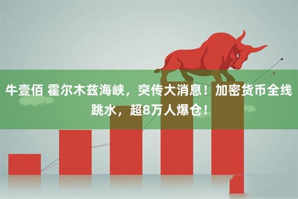 牛壹佰 霍尔木兹海峡，突传大消息！加密货币全线跳水，超8万人爆仓！
