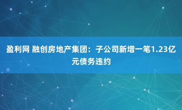 盈利网 融创房地产集团：子公司新增一笔1.23亿元债务违约