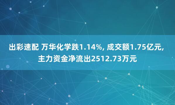 出彩速配 万华化学跌1.14%, 成交额1.75亿元, 主力资金净流出2512.73万元