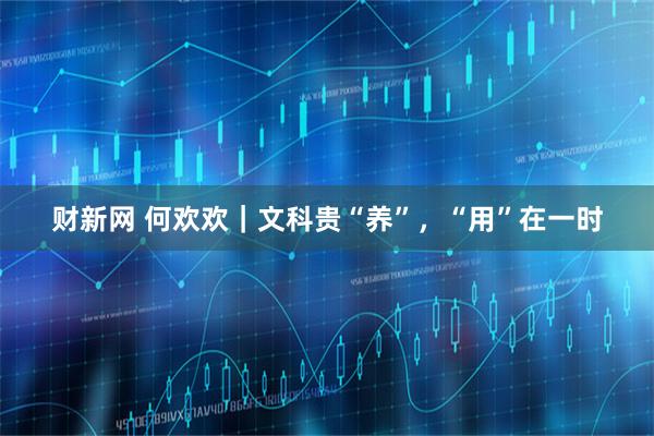 财新网 何欢欢｜文科贵“养”，“用”在一时
