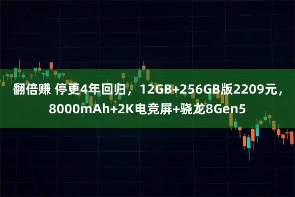 翻倍赚 停更4年回归，12GB+256GB版2209元，8000mAh+2K电竞屏+骁龙8Gen5