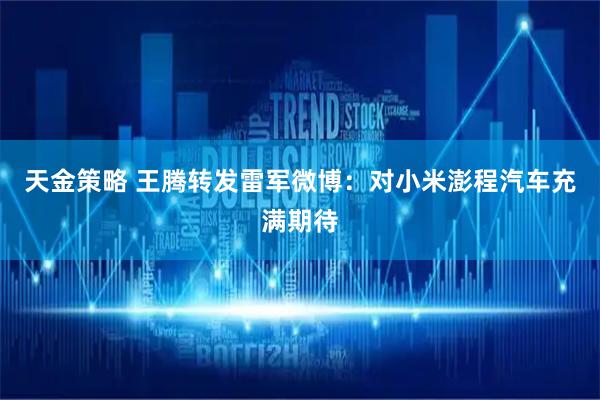 天金策略 王腾转发雷军微博：对小米澎程汽车充满期待